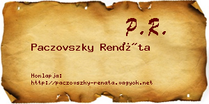 Paczovszky Renáta névjegykártya